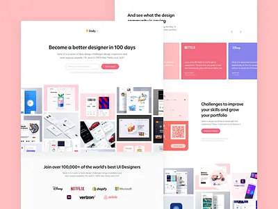 DailyUI 100 - Redesign Daily UI Landing Page dailyui dailyui 100 dailyuichallenge home home page homepage homepage design homepagedesign landing landing design landing page landing page design landingpage