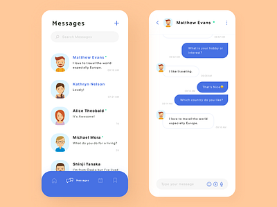 Direct Message adobe xd app design daily ui direct message mobile app mobile ui ui ux uidesign web design