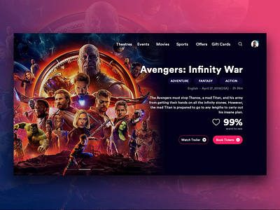 Movie UI design ui user inteface visual design web design