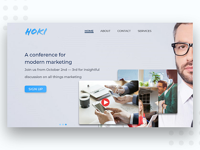 Hoki- Lead page design flat ui web