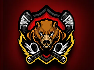 Bear ICE Hockey bear character design esports gaming hockey ice hockey league logo mascot sports sportslogo team tournament