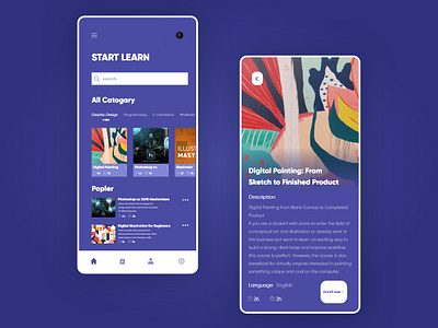 Educational app adobe xd app concept creative design figma mobile modern purple sketch ui ux