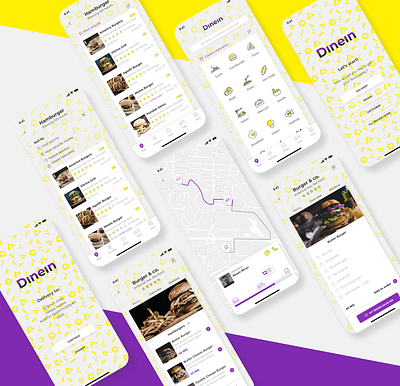 Dinein app app delivery design food food app map ui ux