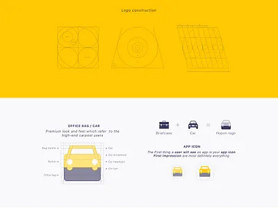 HOP ON - Office car pooling app logo app appicon branding carpool carpooling carpoolingapp design goldenratio icon logo logodesign minimal mobileappdesign