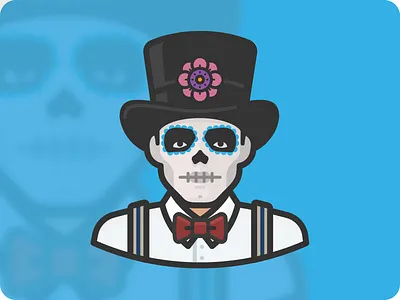 Día de Muertos (Day of the Dead) avatar dead face face paint holiday human icon illustration man mexico person scary skull tophat