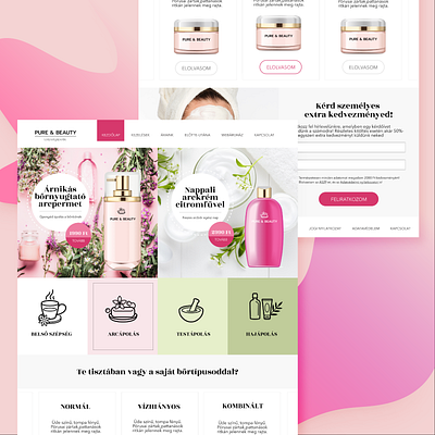 Pure & Beauty Ecommerce site adobe xd beauty beauty product beauty salon landing page responsive web design ui webdesign webdesigner website design