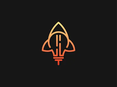 Idea Launched idea logo rocket