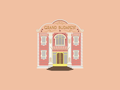 Grand Budapest Hotel architecture building grand budapest hotel graphic design illustration movie pastel pink wes anderson