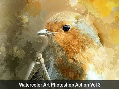 Watercolor Art Photoshop Action Vol 3 action art comic envato envatomarket graphicdesigner graphicriver lightning photoshop power trending viral