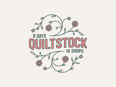 Shop Hop "Quilt Stock" T-Shirt design flower illustration flowers graphic design illustration logo quiltstock shirt shirt design typography vector