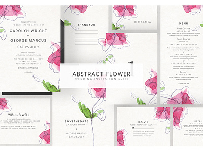 Abstract Flower Wedding Suite carolyn clean clean invitation elegant elegant invitation fresh fresh invitation invitation invitation shop minimal minimal invitation modern modern invitation template wedding trendy trendy invitation wedding wedding card wedding invitation wedding template