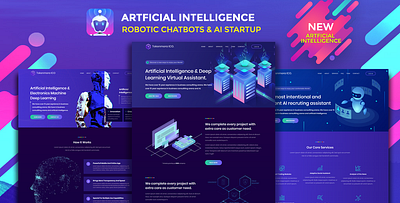 Robotizer - Chatbot Startup, AI Agency & ML Business Template ai ai agency ai agency template ai startup template ai template ai website template artificial intelligence bootstrap chatbot data analysis deep learning digital marketing landing page machine learning marketing responsive technology