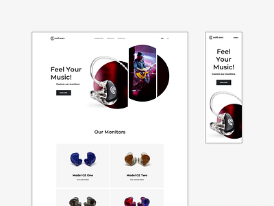Craft Ears Website animation ecommerce flat design graphic design illustration illustrator interaction design landing page minimal music principle product responsive web design sketch technology user interface web design website