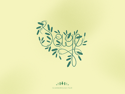 Scarborough fair #2: Sage floral lettering sage typography