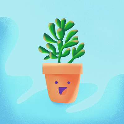 Blue Succulent blue cuite green happy illustration succulents