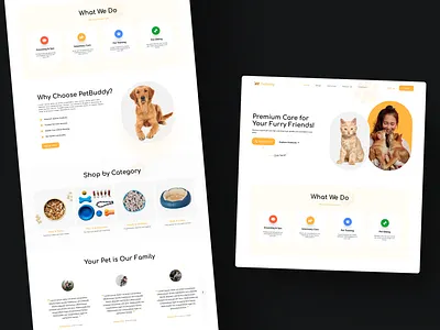 🐾 PetBuddy – Pet Care & Products Landing Page 🐾 figma landing page logo pet care pets ui uiux ux website