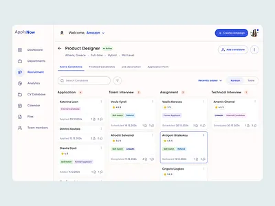 Recruitment platform for HR professionals application candidate concept cv evaluation hr interview job position product design recruitment role ui ux