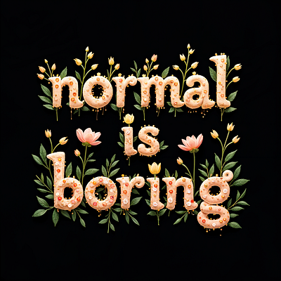 "Normal is Boring – Embrace Uniqueness" feminine aesthetic