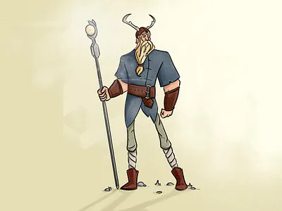 Wizard Viking character design game illustration vector viking wizard