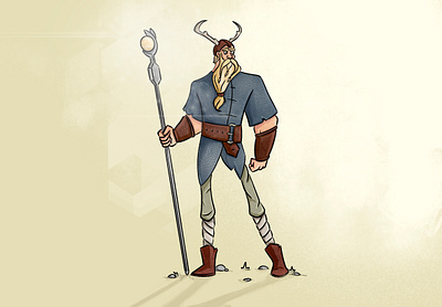 Wizard Viking character design game illustration vector viking wizard