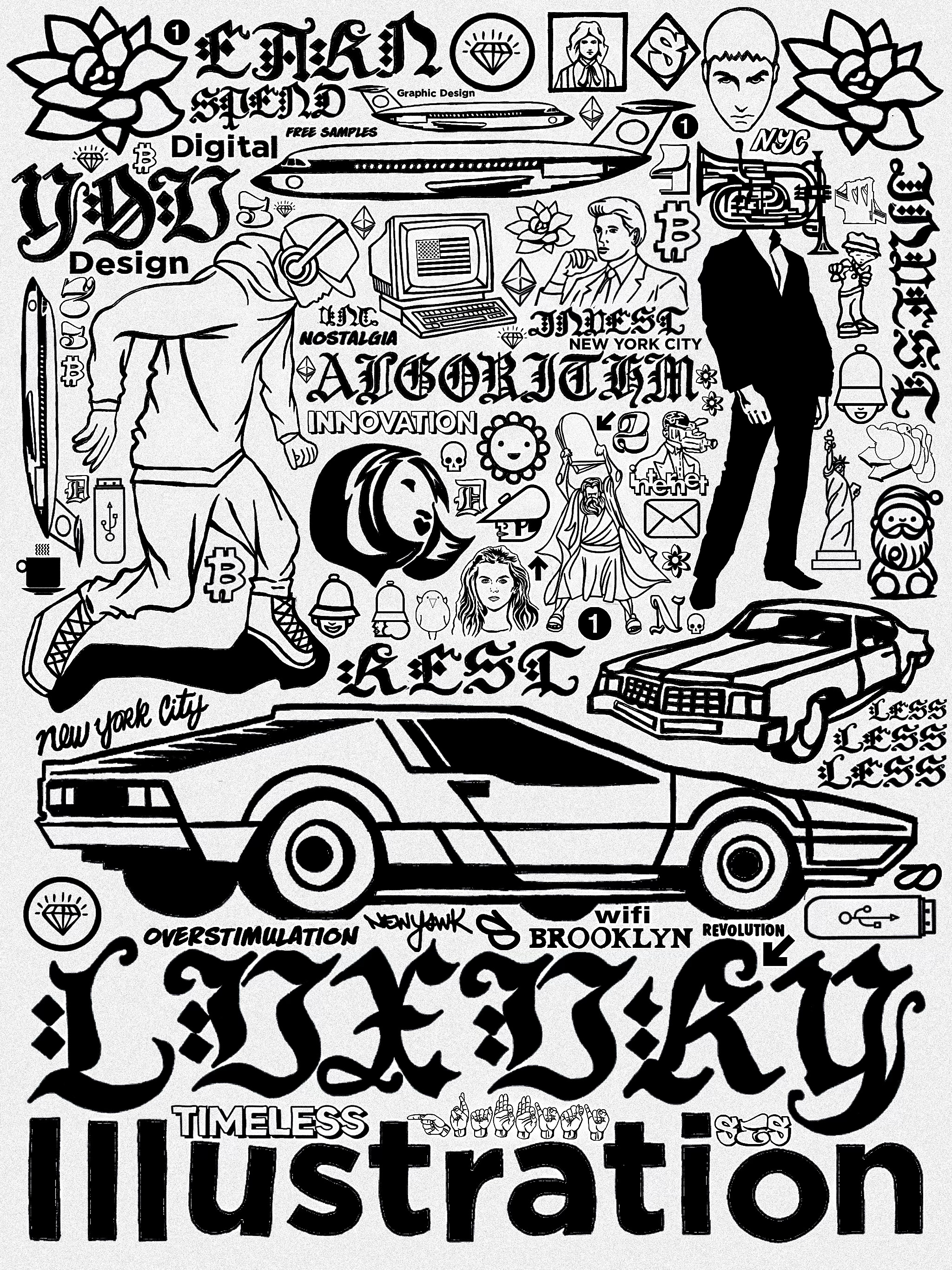 RSA&D Gritty Illustration Promo drawing editorial graphic design graphics gritty hand style icons illustration ryan seslow