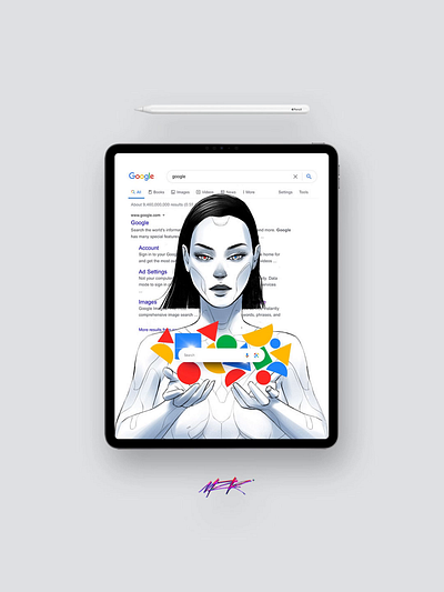 Google art artwork drawing girl illustration portrait