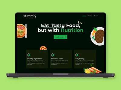 Yummly dark design flat food green healthy icon illustration minimal organic recipe ui ux