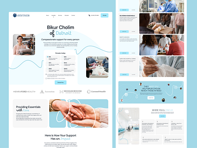 Helping Hands: Donation & Volunteering Website for Hospitals 💙 charity design designer donation graphic design help hospital landing landing page medical medicine ui uiux ux volunteer volunteering web design web designer website design wordpress