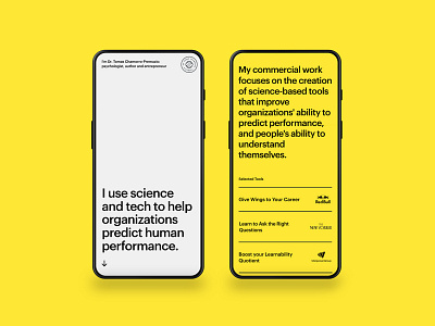 Bold typography UI app branding clean design logo minimal mobile mobile ui psychologist typography ui ux website yelow