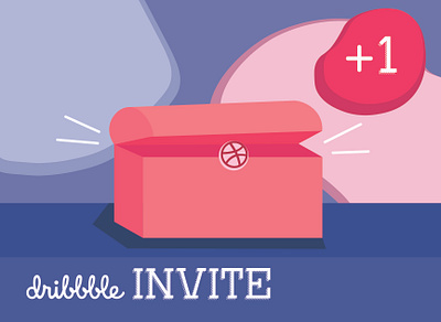 Dribbble Invite! abstract blue dribbble dribbble invite graphic graphic design illustration invite invites pink treasure chest