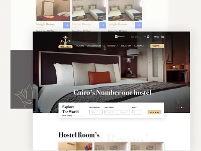 Hotel web home design hostel hotel travel ui webdesign website