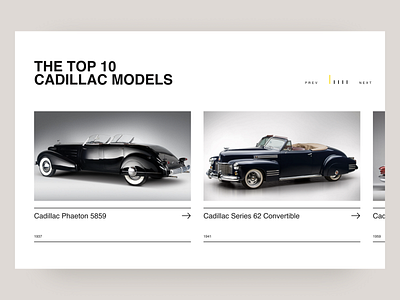 Retro Car. Top 10 Cadillac Models cadillac car design dribbble figma landingpage melart models photoshop typography ui uidesign uidesigner uitrends user experience user interface user interface design ux web webdesign