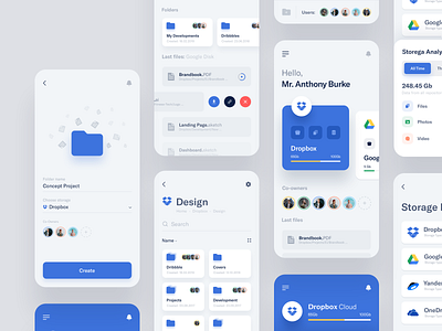 Storages Management - App 2 box card dashboard data design app dropbox ecommerce google interface management mobile product product design projects statistics storages ui ux