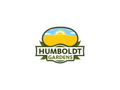 Humboldt Gardens agriculture branding business design family farm farmer farming field garden gardens green leafs logo plant plants sun