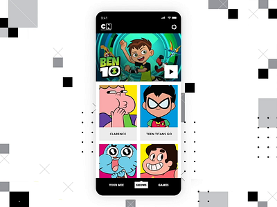 CN Lander Swipe animated app mobile motion ui ux