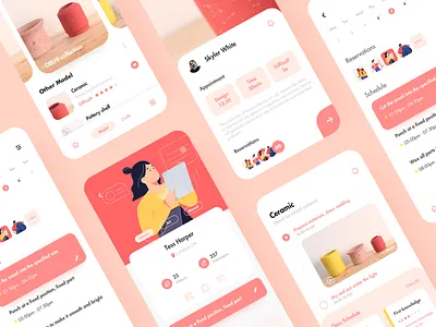 Pottery course App app design illustration mobile ui ux