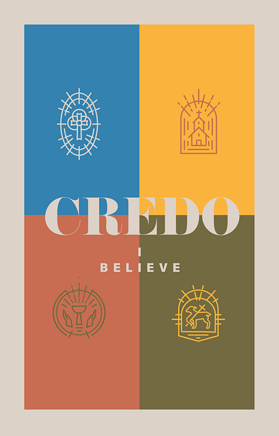 Credo book cover design believe book book cover book cover art book cover design christian credo design icon illustration lutheran minimal symbols theology