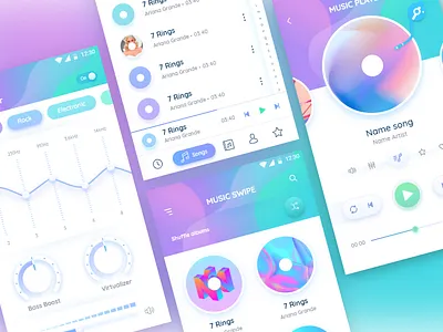 Feelmusic app design icon illustration type ui ux