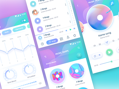 Feelmusic app design icon illustration type ui ux