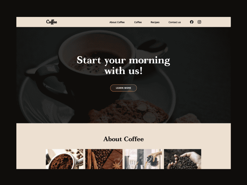 Coffee branding design illustrator picture typography ui web