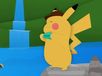 Pikachuuu art artist branding cartoon character character design cover image debutshot design drawn environment design game character game design game ui graphic hero image illustrations natural logo pikachu uiux waterfall