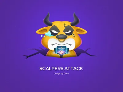 Scalpers Attack illustration 吉祥物 黄牛