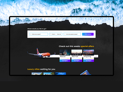 Thattravelthing.com - Travel desktop website app booking booking app bookings dark design gradient gradients minimal modern new product simple travel travel app traveling travelling ui ux