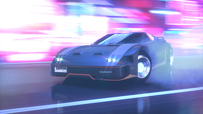 Quadra V-Tech drifting. Inspired by Cyberpunk 2077. car cinema 4d cyberpunk 2077 cyperpunk drift neon octane quadra v tech retro smoke