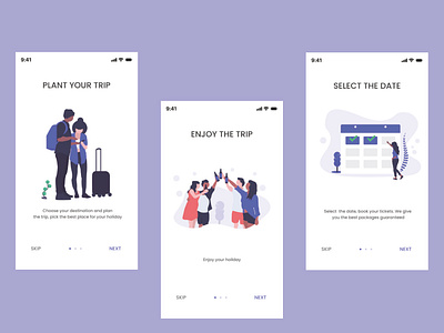 Travel Booking App: Onboarding app booking design flat illustration travel ui ux vector