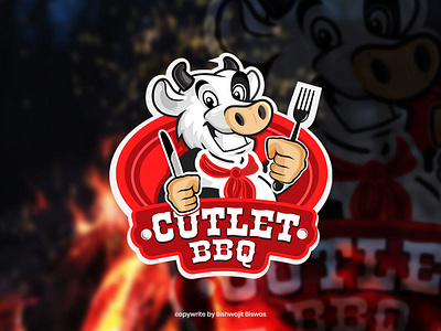 Restaurant mascot logo abstract background branding business corporate corporate identity design icon illustration logo modern restaurant mascot logo. vector
