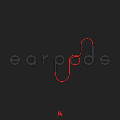 Earpods branding icon illustration logo typography vector