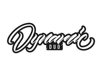 Dynamic Duo brush brushtype calligraphy cursive customtype design hand lettering handlettering handmadefont handmadetype handwriting lettering logo logodesign script type typo typography vector