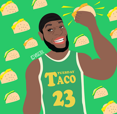 TACO JAMES art artwork design graphic illustration kingjames lebronjames nba taco