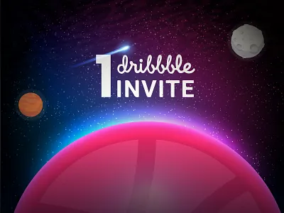 Dribbble invites - Galaxy concept 1 dribbble invitation 2d 3d app branding design dribbble dribbble invite flat galaxy gorgeous identity illustrator interface invite logo mail vector web website